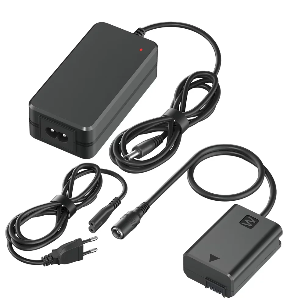 PALO NP-FW50 Dummy Battery Kit NP FW50  AC Power Adapter for Sony Alpha A5100 A6000 A6100 A6300 A6400 A6500 ZV-E10 A7 NEX5 NEX7