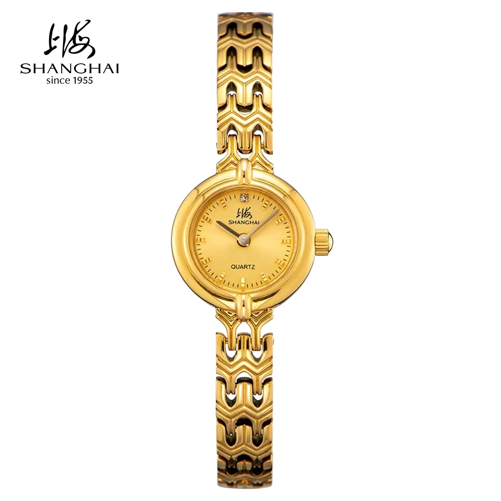Shanghai 22mm Quartz Ladies' Watches Automatic Watch 316 Stainless Steel Waterproof Clock For Women PVD Gold-Plated Dial S8002