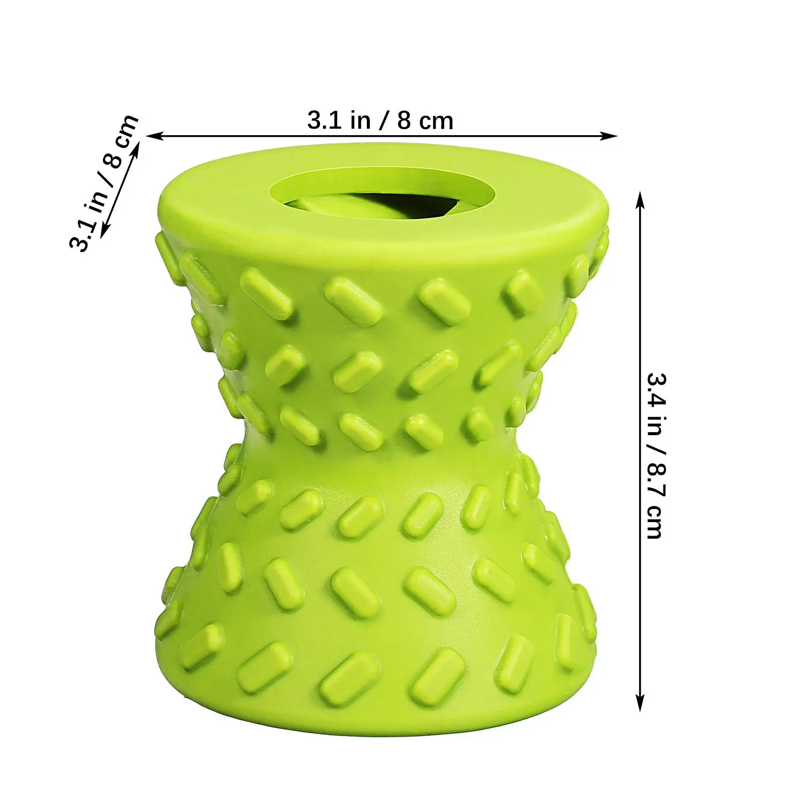 

Dumbbell Feeder Dog Enrichment Toys Food Dispensing Treat Puzzle Rubber Material Green Color Pet Supplies