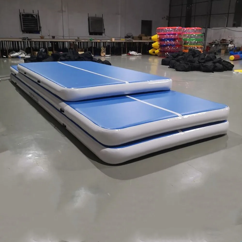 HIBADOU Tapis de gymnastique gonflable-piste d'air culbutage 11x2x0.2m tapis de sol gonflable tapis d'air de gymnastique avec pompe