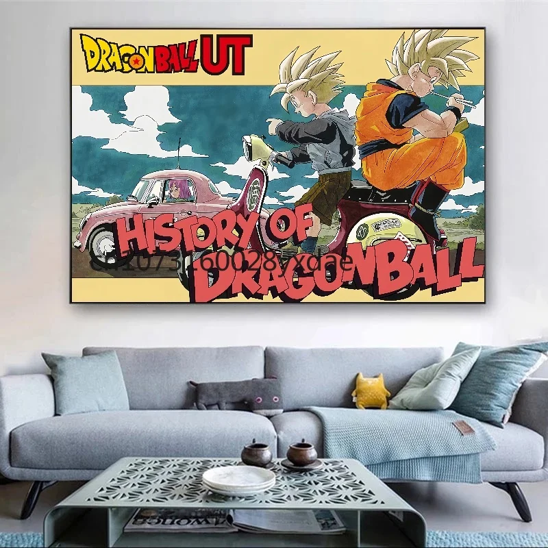 Japanese Classic Anime Dragon Ball Locomotive Goku Canvas Pictures Decoration Paintings Poster HD Prints Wall Art Home Decor