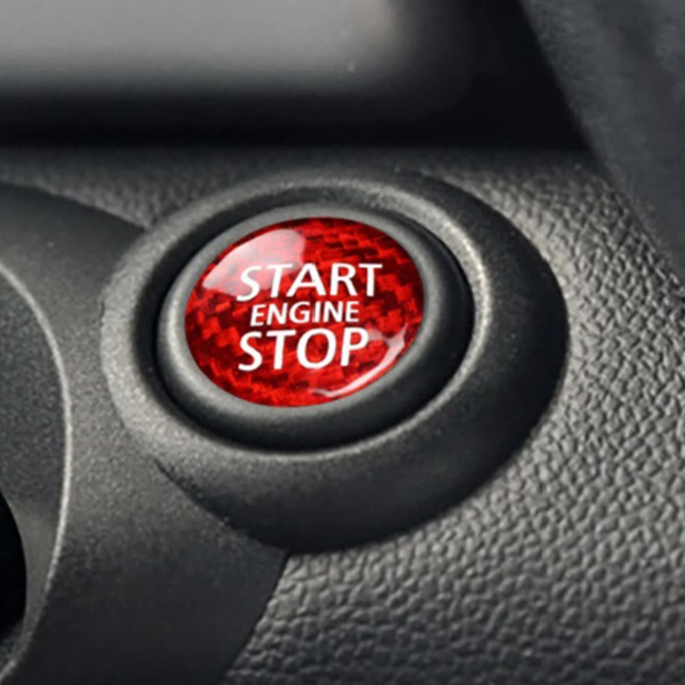 Compatible Carbon Fiber Engine Stop Button Interior Trim Cover Sticker for R55 R56 R57 R58 R59 R60 R61(A)