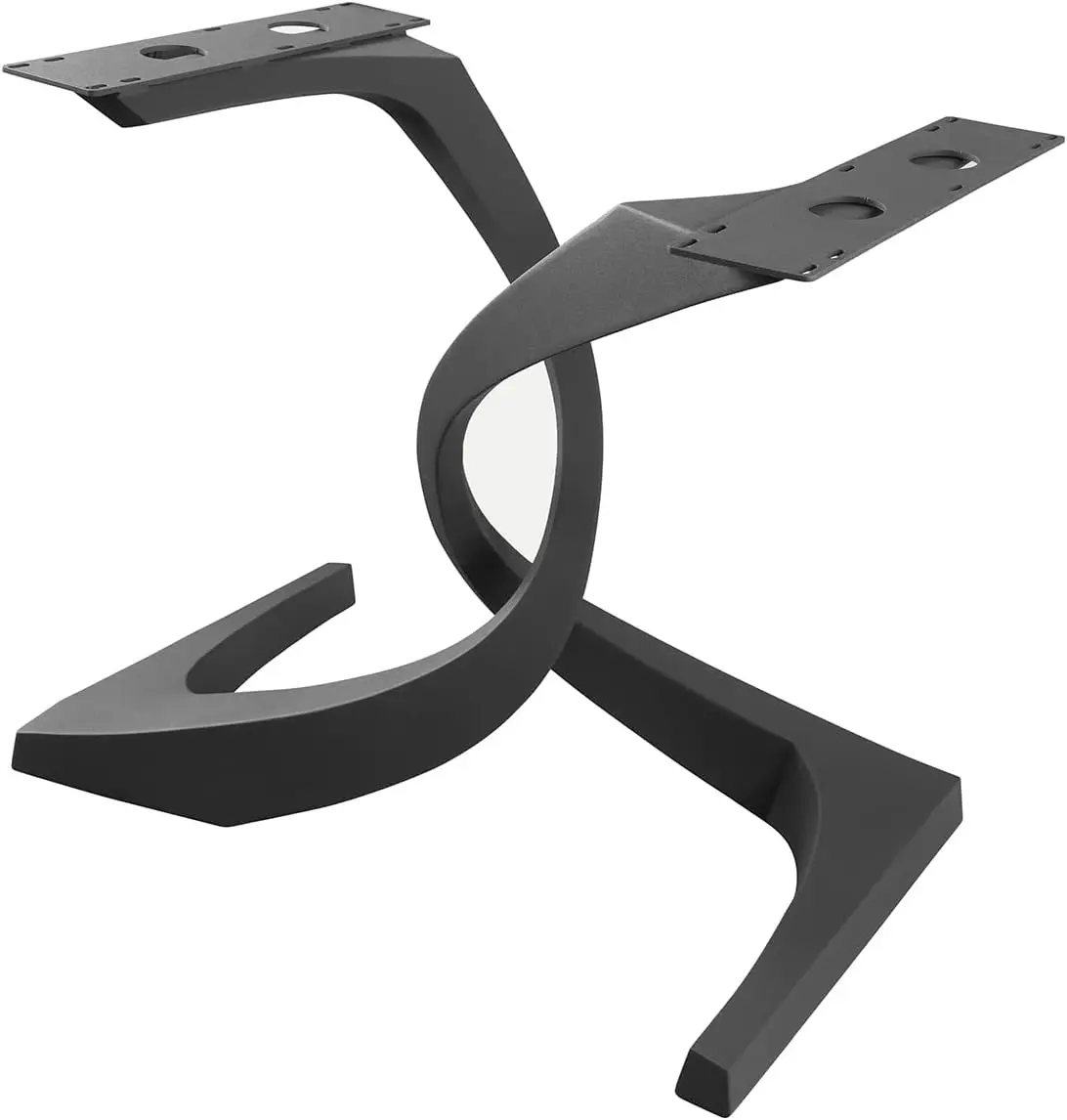 Flowyline 28\" H 315 Mamba Handcrafted Black Metal Table Legs Bases for Dining Tables Rust-Resistant Adjustable Steel Desk Legs