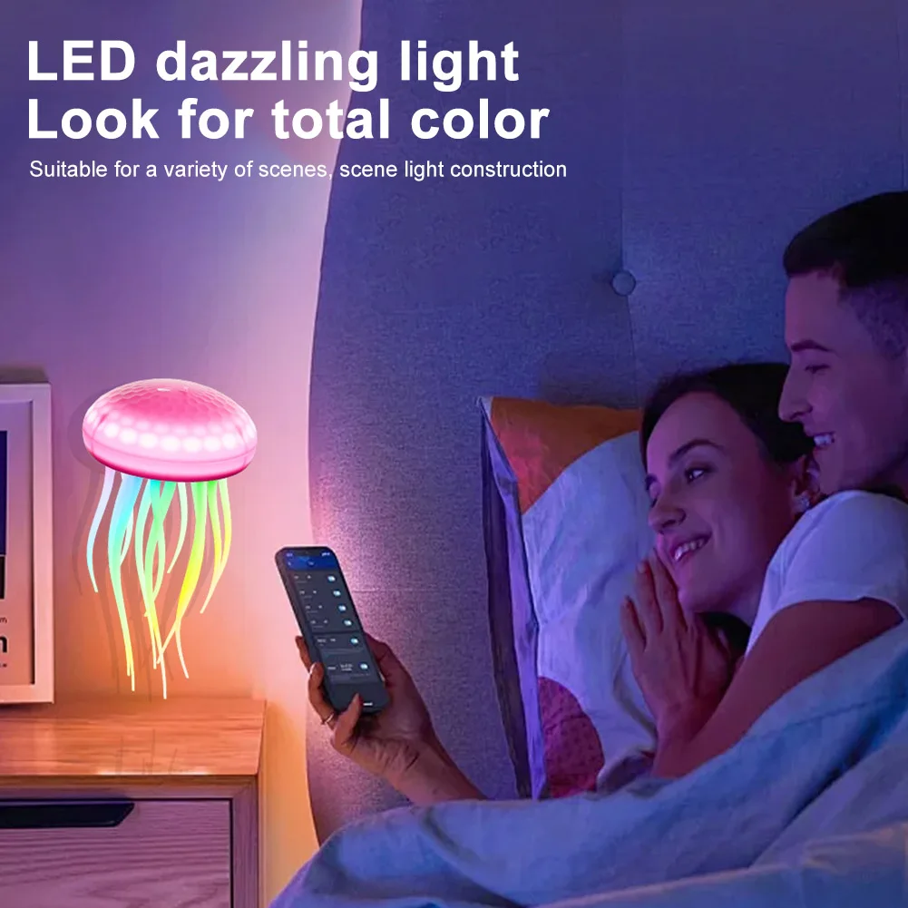 LED süße Quallen Nachtlicht flexible Tentakel Atmosphäre Licht Typ-C Lade Umgebungsnachtlampe für Urlaub Kinder Geschenke