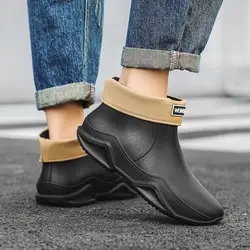 Best-selling Four-season Men Rain Shoes Fashion Comfort Men Rain Boots Waterproof Non-slip Couple's Outdoor All-match Rains Boot