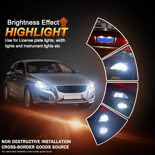 Imagen 2 del producto JIACHI Ultra brillante 2 uds T10 W5W bombillas Led Canbus sin polaridad sin errores 168 194 Projcetor de estacionamiento lámpara estroboscópica DC12v 24v