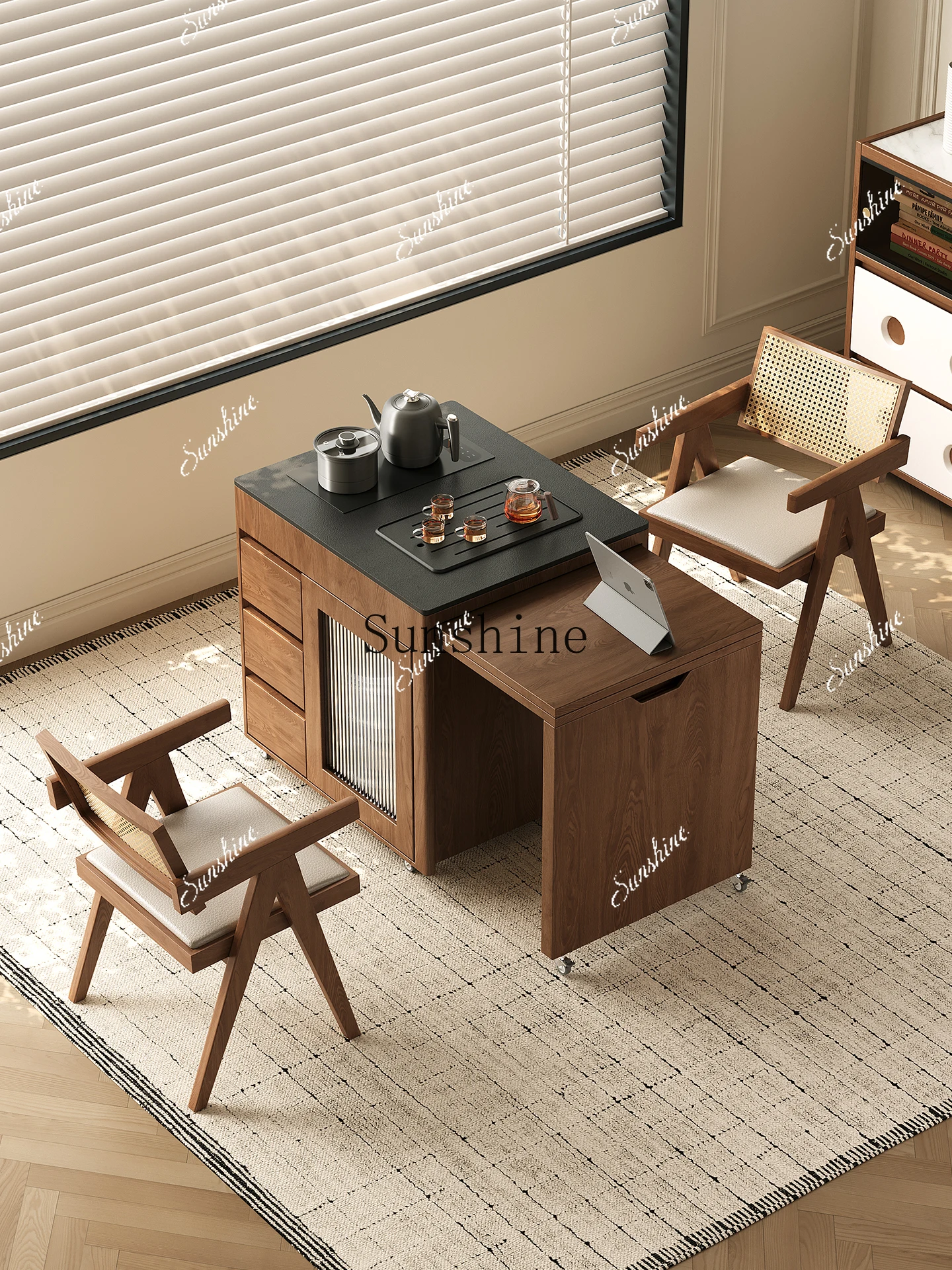 

, balcony small apartment household new Chinese style boiling water integrated Kung Fu tea table telescopic movementP