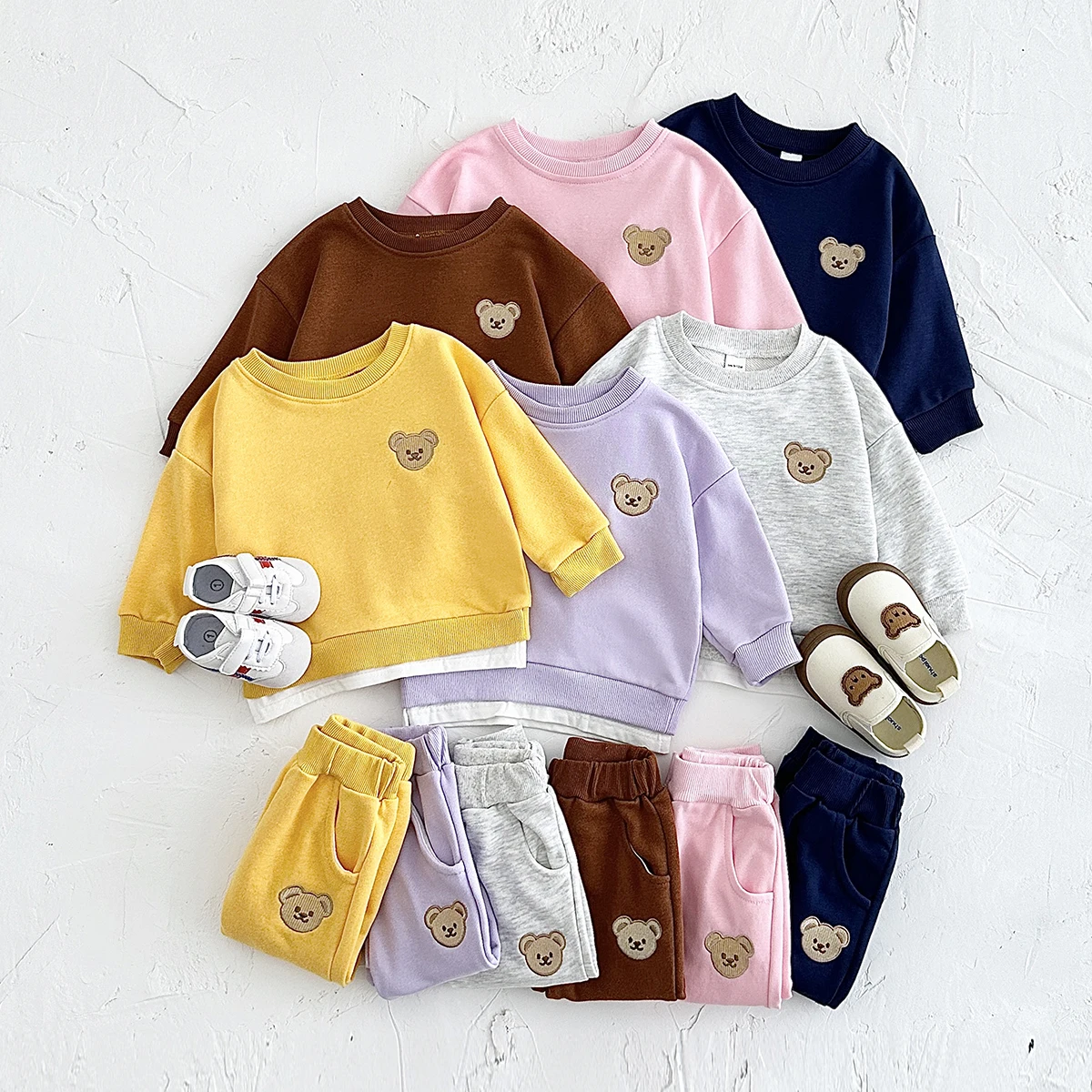 

2025 New Spring Outfits Baby Set Baby Girls Boys Clothes Costume Long Sleeve Hooded Tracksuit Top Pant Children infantil Newborn