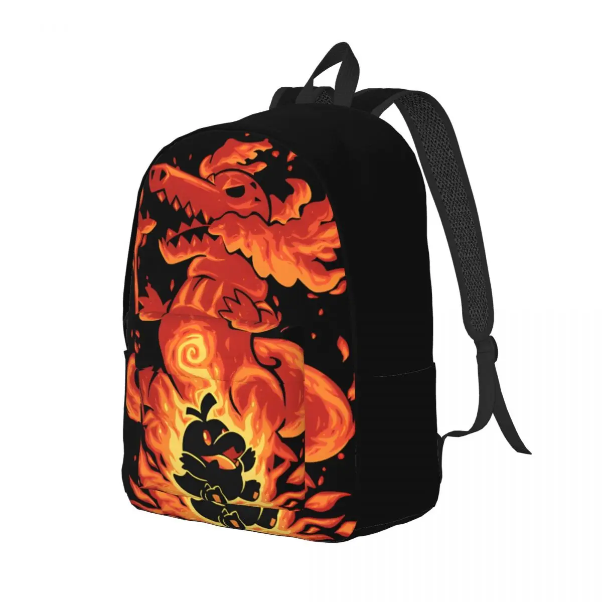 Hiking Silhouette Fire Croc Evolution Multi Compartment Light Pokemon Daypack For Kid Children's Bags Back To School Gift