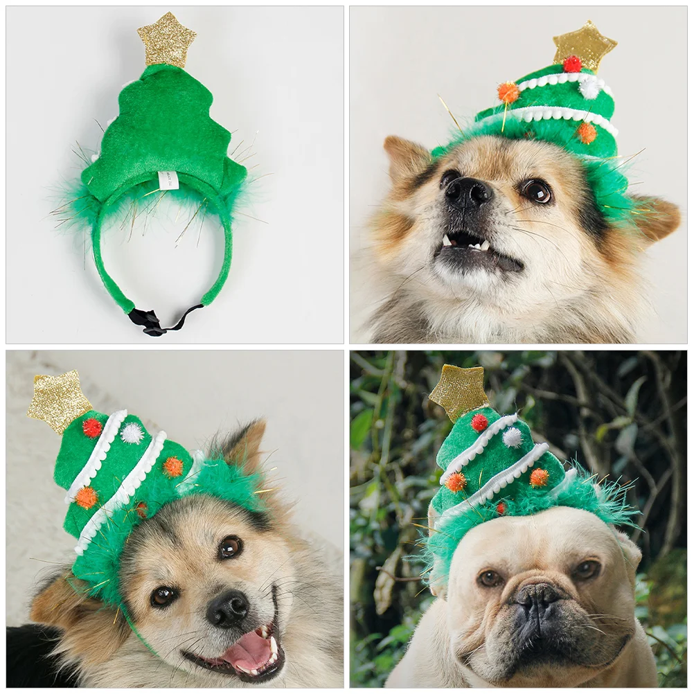 Cerceau de cheveux de chien de Noël, coiffure d'arbre de Noël, bande de sauna pour animaux de compagnie, accessoire de costume pour enfant