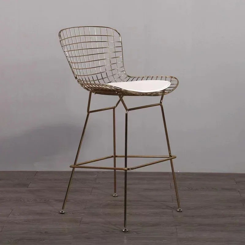 Industrial Designer Bar Chairs Metal Modern Ergonomic Sturdy Island High Chairs Counter Unique Backrest Sillas De Bar Furniture