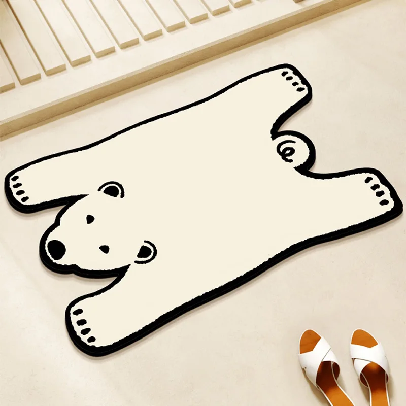 Irregular Bathroom Floor Mat Diatom Mud Absorbs Water Quickly Dries Non-slip Carpet Cute Cartoon Animal Pvc Soft Comfortable Rug