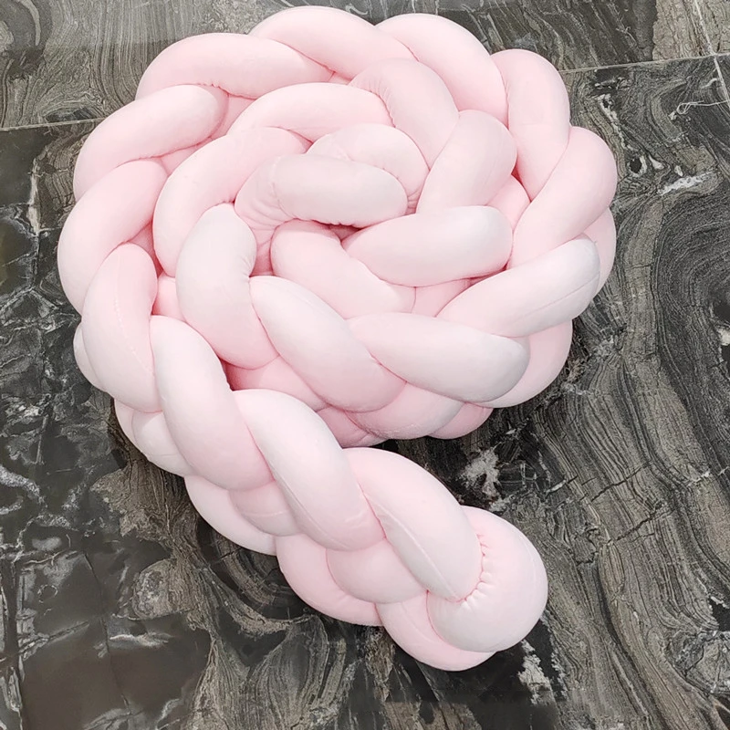 

1-3M Newborn Baby Crib Bumper Cot Protector Infant Bedding Set for Babies Boys Girls Braid Knot Pillow Cushion Room Decor