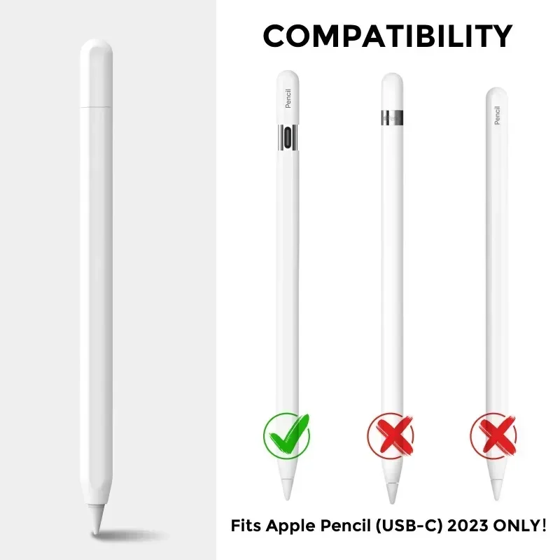 Estuche para Apple Pencil 3 USB-C Touch Pen, 3. ª generación, antipérdida funda protectora, tapa ultrafina de silicona, contraste de Color