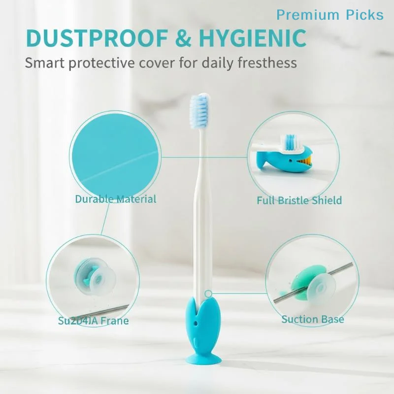 portable4PCS Mold Resistant Fish Shape Silicone Toothbrush Holder Standing Toothbrush Storage Rack for Shower Bathroom