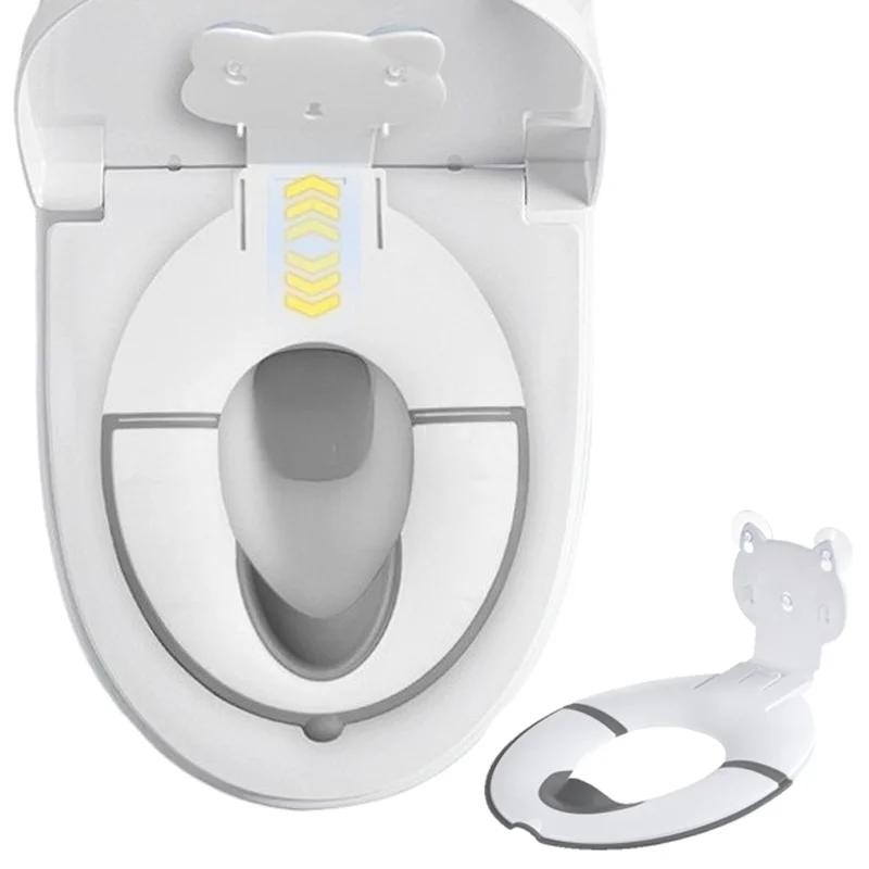 

1 piece foldable children's anti slip suction cup toilet seat, splash proof design, travel, outdoor storage seat cushion ring