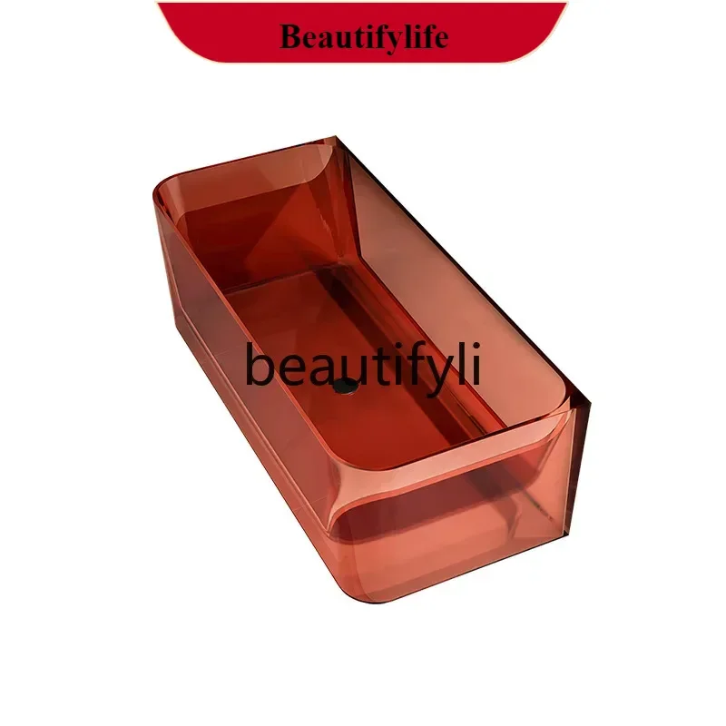 

Transparent bathtub household small apartment against the wall hotel B & B, crystal colorAsmt52