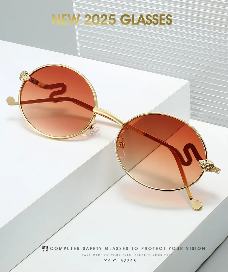 2025, Marke Snake Sonnenbrille für Damen, luxuriös, oval, cool, Sonnenschutz, Damenmode, Brille – Detail 1