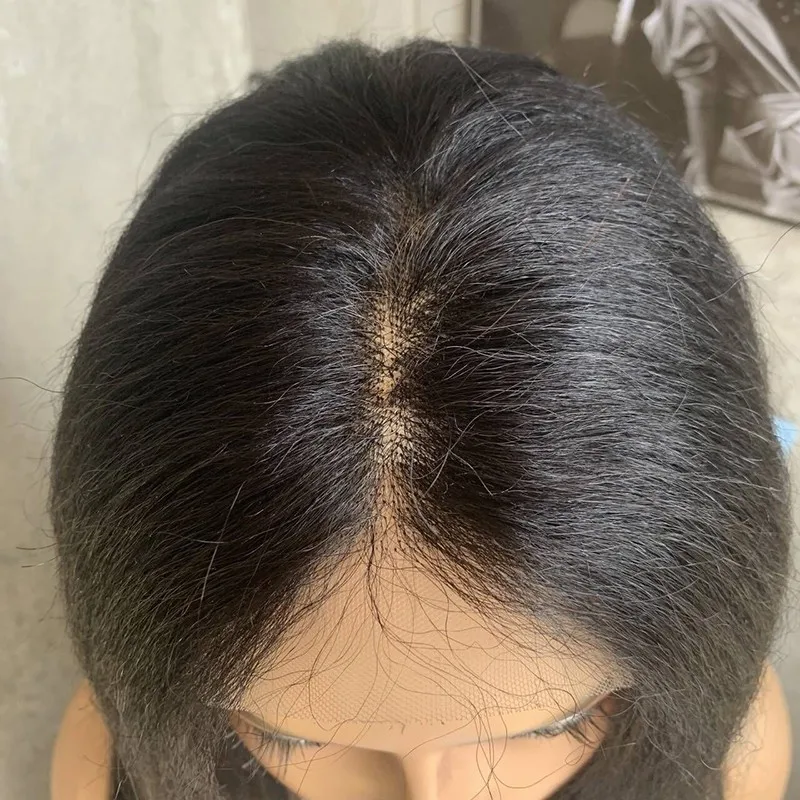 Parrucca lunga da 30 pollici capelli lisci brasiliani simulazione marrone scuro parrucca di pizzo moda naturale fascia da donna fibra chimica sintetica