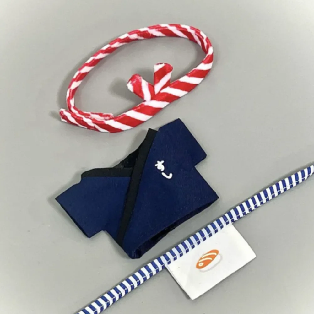 Vestiti Sushi Chef 10 cm Vestiti di cotone Vestire Abiti in stile giapponese Vestito Grembiule Set di vestiti adorabili 10 cm di cotone