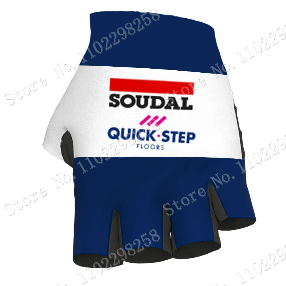 2023 Soudal Quick Step Team Cycling Gloves Men Bicycle Gel Half Finger Gloves One Pair Size M-XL Guante Ciclismo Gant cyclisme