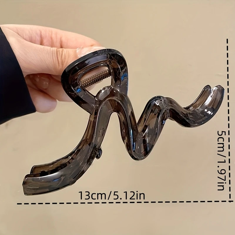 1 Acrylic Wave Hair Clip For Women - Fashionable And Elegant Hair Accessories - Hair Claw Headband - Hairstyle Shark Clip Gift image 4