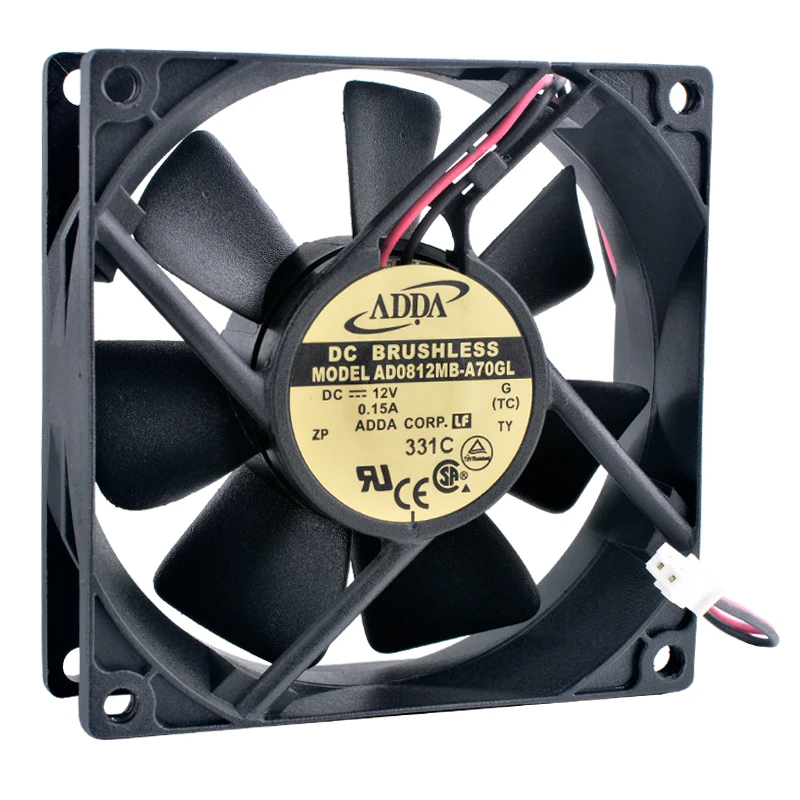 

AD0812MB-A70GL 8cm 80mm fan 80x80x25mm DC12V 0.15A 2pin 2440rpm Dual ball bearing axial fan cooling fan for chassis power supply