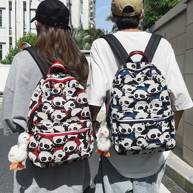 PP2Animal Backpack Casual Panda Printing School Bag Women Large Capacity Travel Laptop Rucksack Y2K boys girl Bookbag mochilas