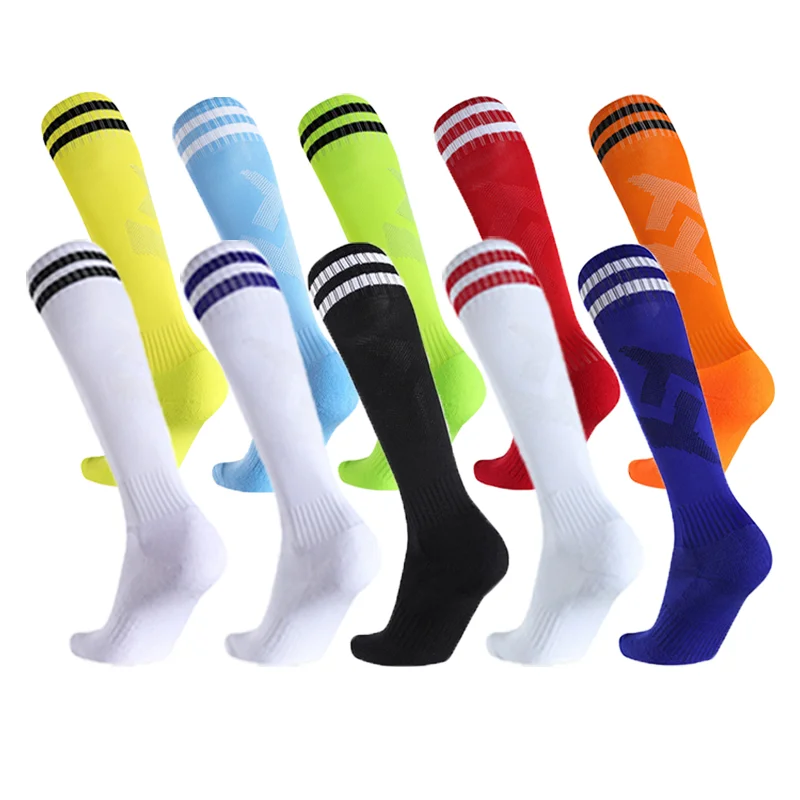 

Stripes Football Black White Soccer Socks For Men Teenages Kids Over The Calf Baseball Rugby Athletic Sock