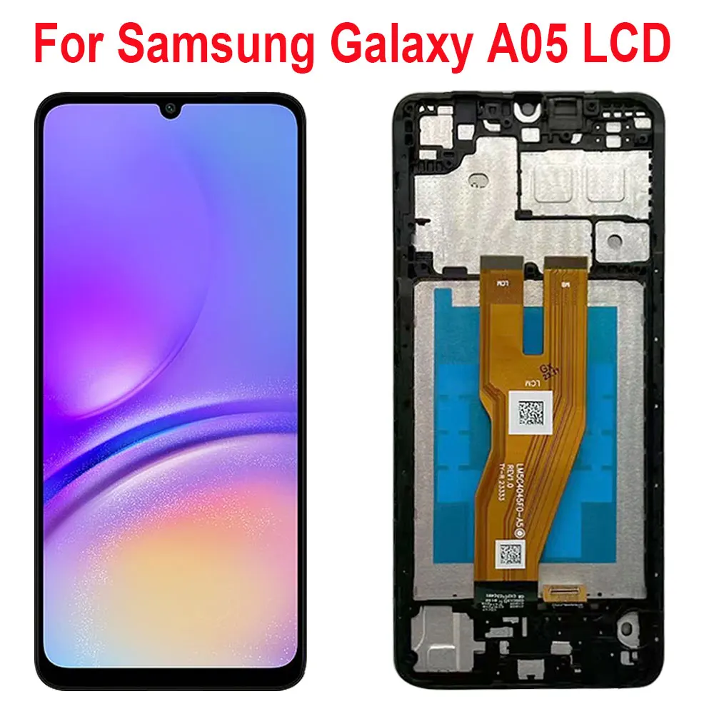 

Экран для Samsung Galaxy A05 A055 SM-A055F ЖК-дисплей с рамкой, дигитайзер сенсорной панели для Samsung A05 Замена экрана