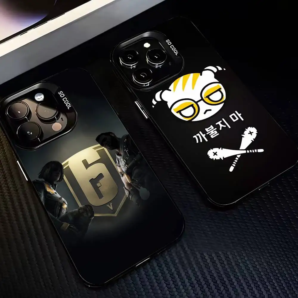 

Game R-Rainbow S-Six S-Siege-es Phone Case For iPhone 17,16,15,14,13,12,11 Plus,Pro Max,XS,Colorful Silver Black Cover