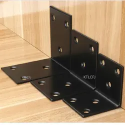 1Pcs L-Shaped Heavy Duty Stainless Steel 90 Degree Black Right Angle Corner Brace Brackets Joint Wood Furniture Shelf Supporter
