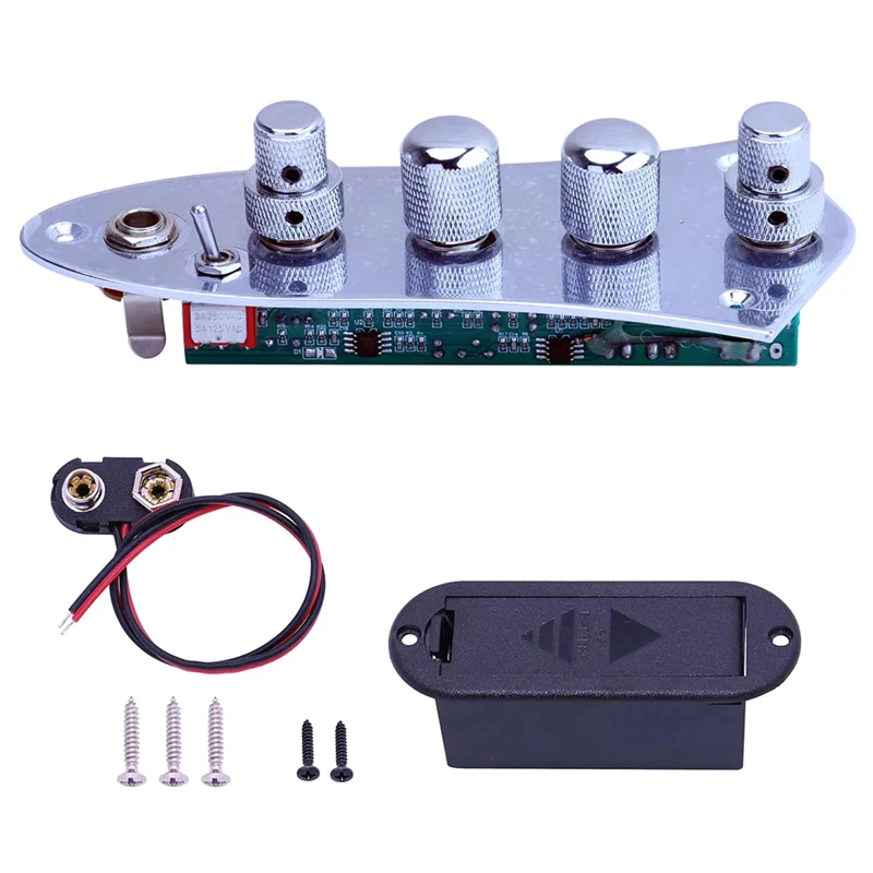 5 Jazz JB Bass Loaded Wired Control Plate for 4/5 String Bass Guitar Parts JB-08CR