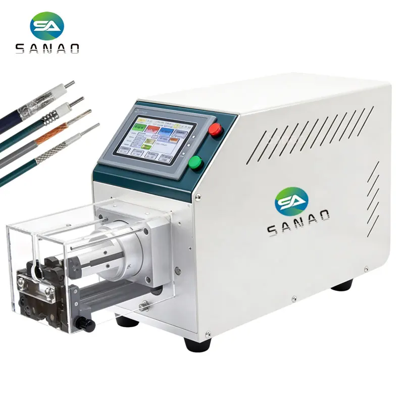 Semi-Auto 9 Layers Semi-flexible Coaxial Cable Stripping Machine Wire Stripping Machine with Rotary Blade