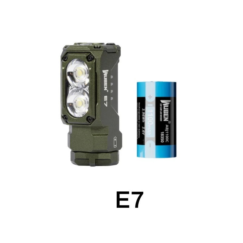 Wuben E7 1800Lumens Ultra-Compact and Lightweight Headlamp&Flashlight Recheargeable Troch Light（Green Cold White:5000K）