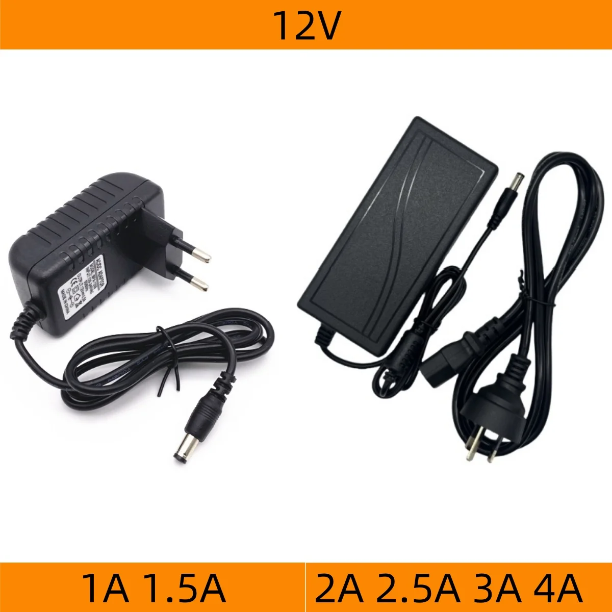 

12V Supply AC 100-240V DC 12V 1A 1.5A 2A 2.5A 3A 4A 5APower adapter Charger Display Light strip LED light Motor Power cord