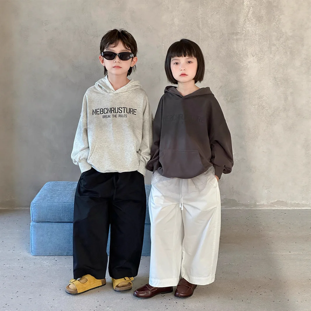 

Hoodie 2025 Spring and Autumn New Children's Clothing Korean Style Boys Baby Fashion Cool Letter Hoodie Casual Simple Daily