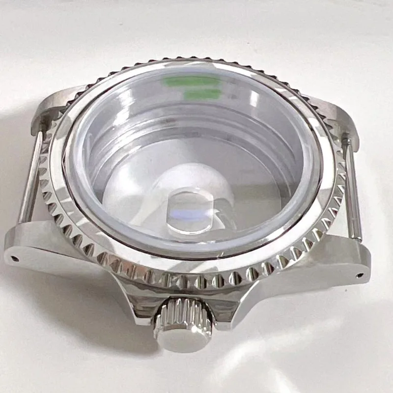 Unidirectional Rotating Magnifying Glass with Transparent Blue Sapphire Steel Case 39.5mm, Suitable for NH35 Movement 120