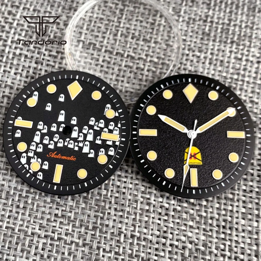 29mm Hallowmas Ghosts Watch Dial Face Fit NH35 NH36 NH38 Automatic Movt Green/Blue Lume for 50-Fathoms Wristwatch Mod Spare Part - Image 6