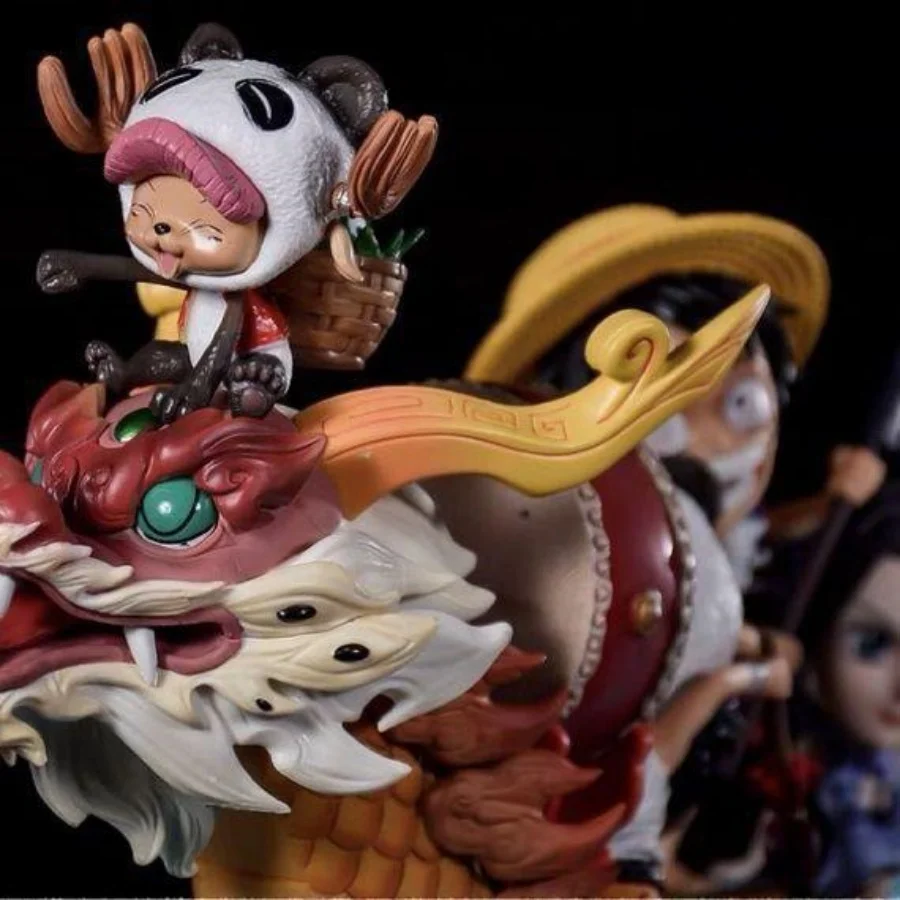 86cm Anime One Piece Straw Hat Dragon Boat Race Collectible Creative Figures Luffy Gk Model Straw Hat Luffy And Friends Ornament