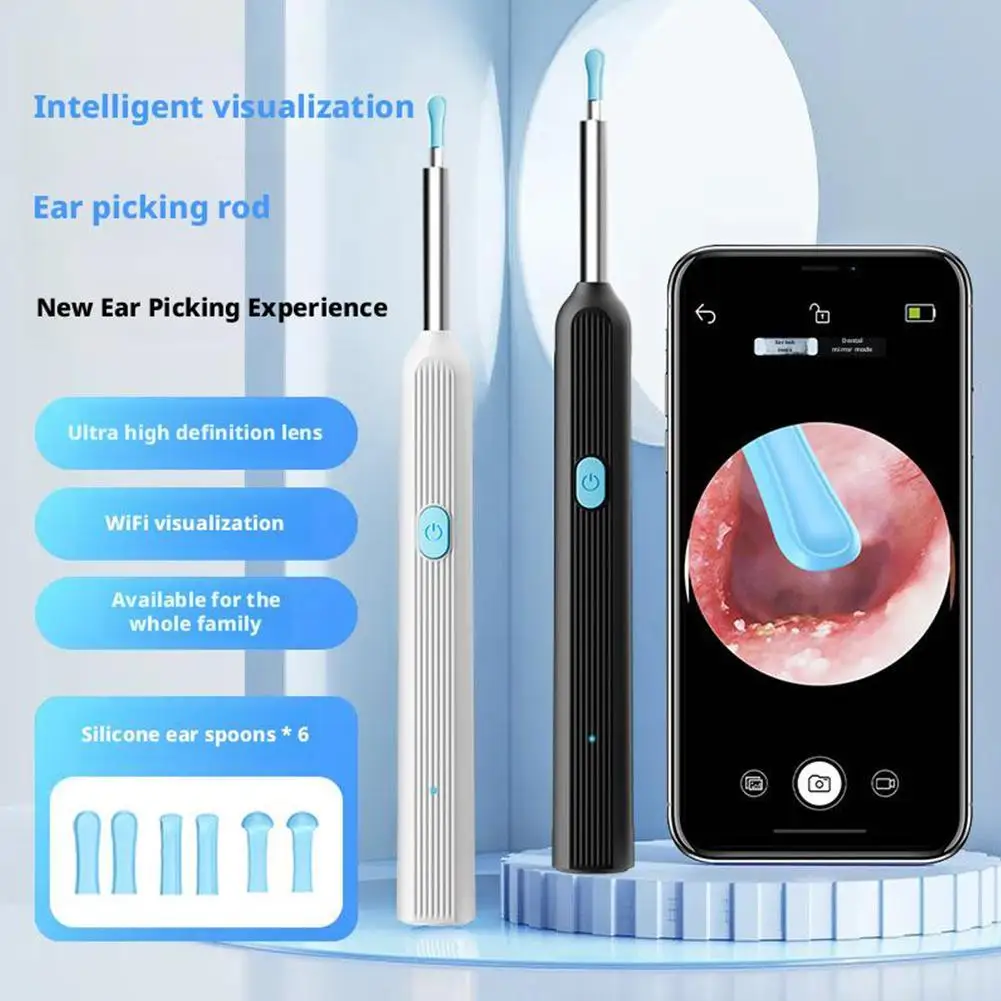 Smart Visual Ear Cleaner HD Ear Sticks Otoscope USB C Charging Endoscope Wax Removal Tool Earpick MIni Camera Health Care