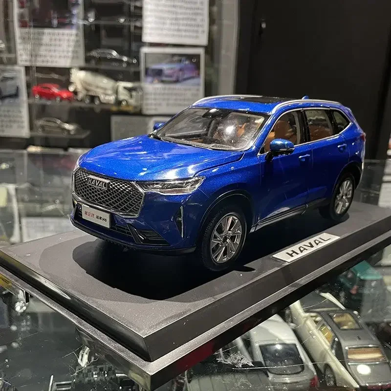 1:18 GWM HAVAL H6 trzecia generacja 2021 aluminiowy Model samochodu dekoracja stołu prezent dla dorosłych niebieski czerwony