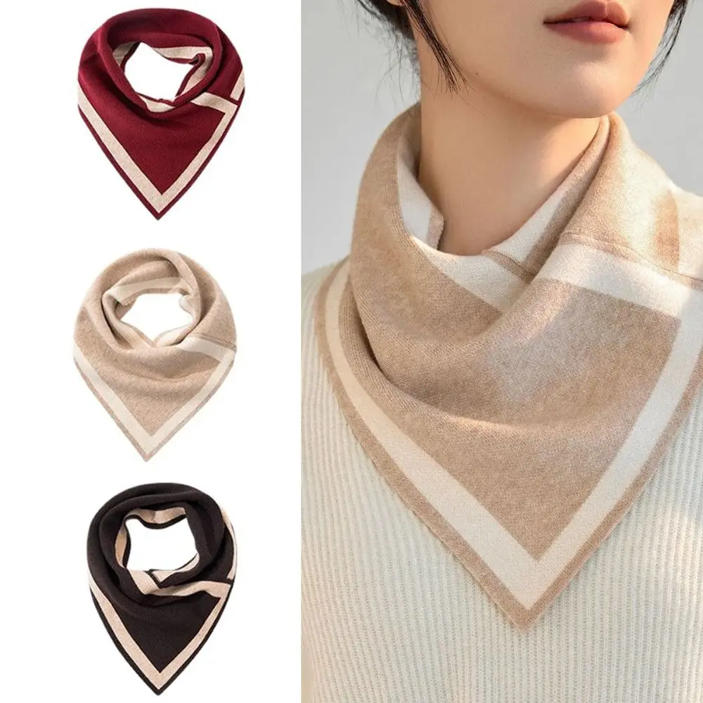 

New Color-Blocked Neck Gaiter Warmth Korean Version Neck Warmer Lightweight Triangle Scarf Winter