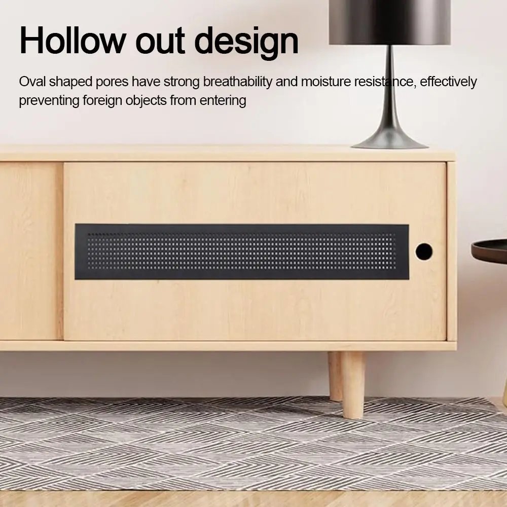 2pcs/set Aluminum Alloy Vents Cover Louver 50/80mm Wide Air Vent Decor Rectangle Breathable Mesh Hole Ornaments
