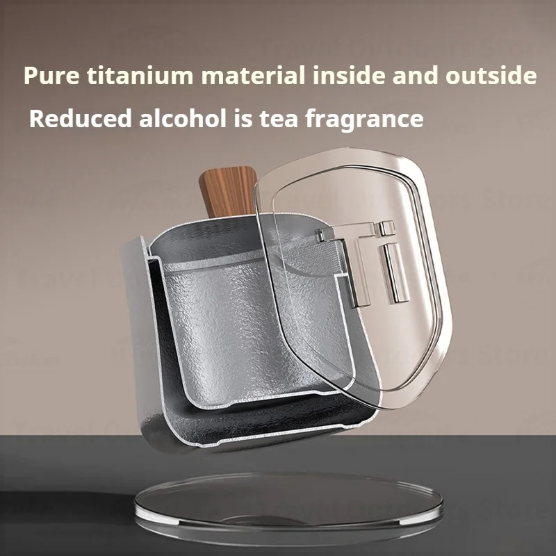 Naturehike Titanium Tea Set Camping Ultralight Drinking Teacup Outdoor Tableware 150ml Picnic Double Layer Titanium Teapot Suit