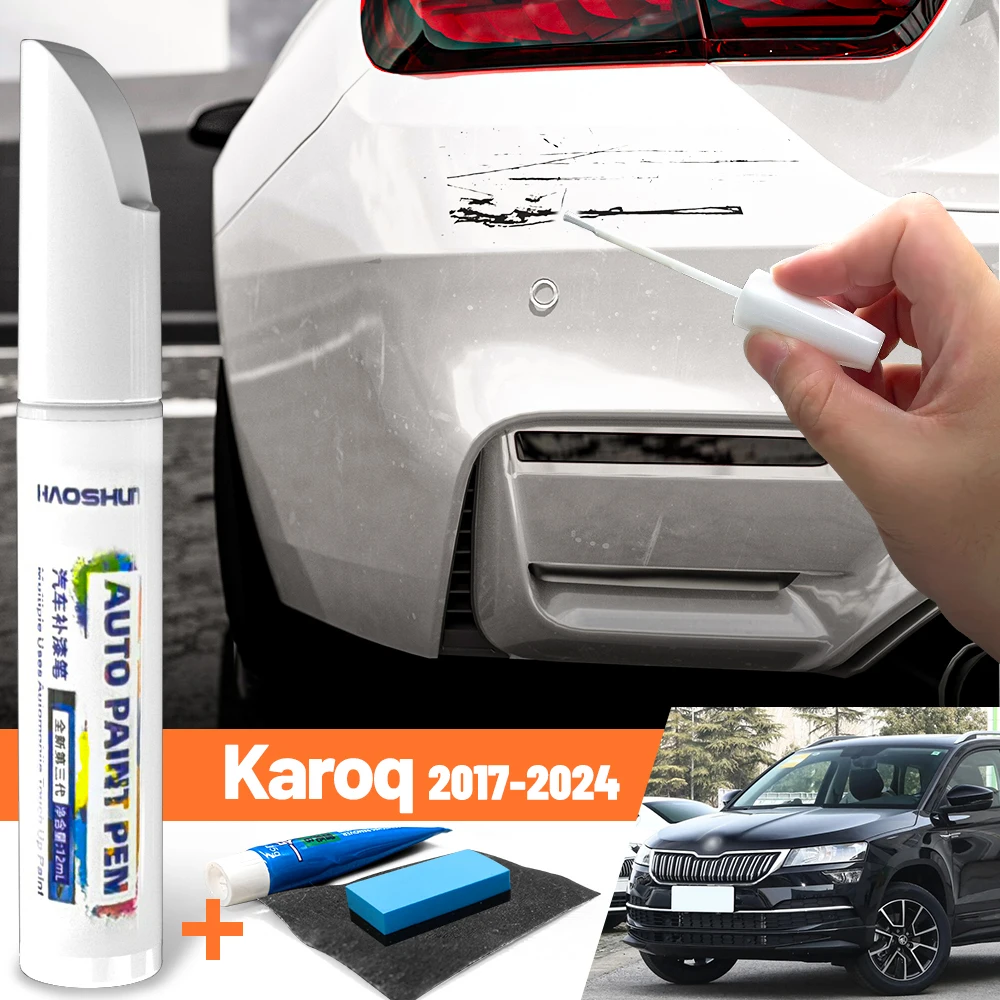 Car Paint Pen Paint Care Scratch Repair Wax Painting Scratch Remover For Skoda Karoq 2017-2024 2018 2019 2020 2021 2022 2023