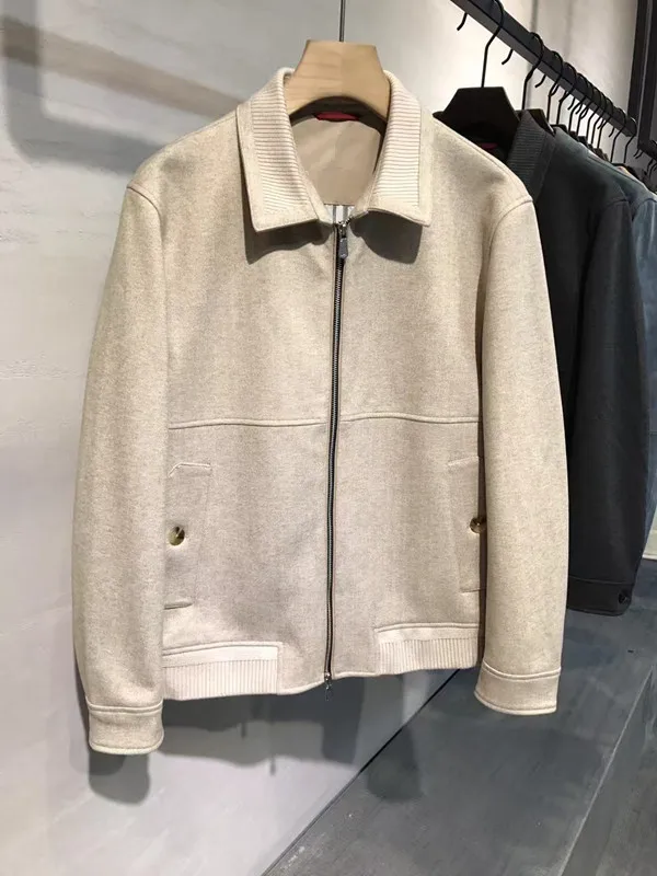 

LP 25aw wool-blend lapel neck long-sleeved cardigan casual jacket