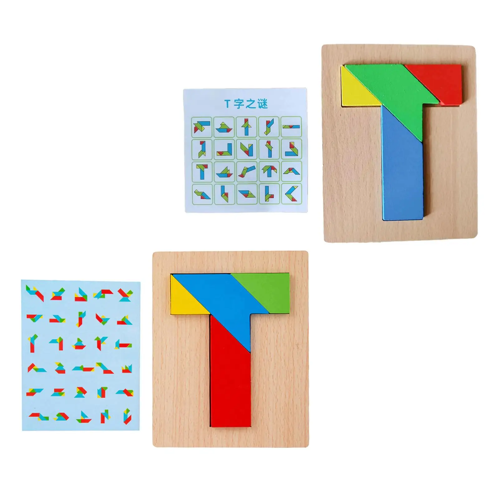 Tangram Jigsaw Fine Motor Skills Gift Learning Activities Wooden Puzzle Blocks Brain Teasers Jigsaw for Kids Boys Girls Children