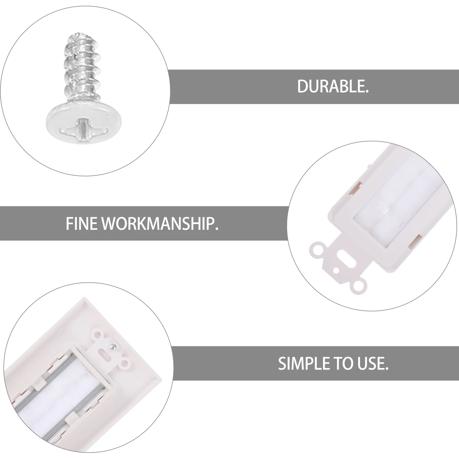 

4pcs Single Gang Brush Wall Plate White Plastic Cable Through Insert For Speaker Wire Fits Standard Outlet Cable