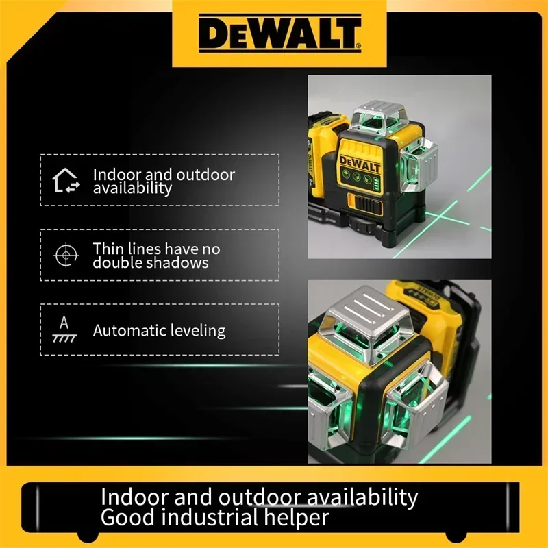 Dewalt DW089LG 12v 12 Line Laser Level Unit 3 Sides*360 Degree Vertical Self Levelling Green Professional Laser Level